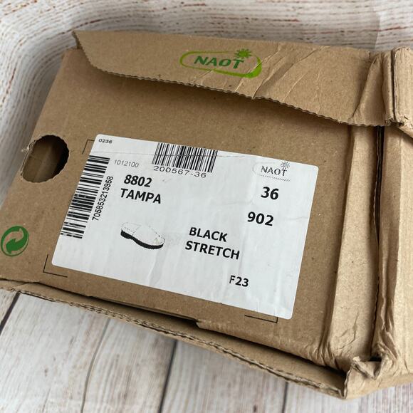 NAOT Tampa Womens Sz EU 36 US 5 Wedge Sandals Black Stretch - Picture 11 of 11